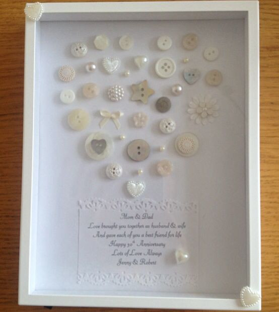 30Th Wedding Anniversary Gift Ideas For Parents
 30th anniversary t Crafty items