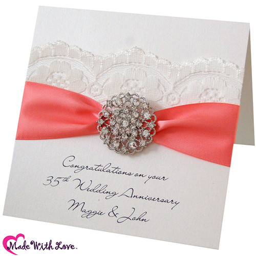 35Th Wedding Anniversary Gift Ideas
 Coral Wedding Anniversary 35th Wedding Anniversary Card
