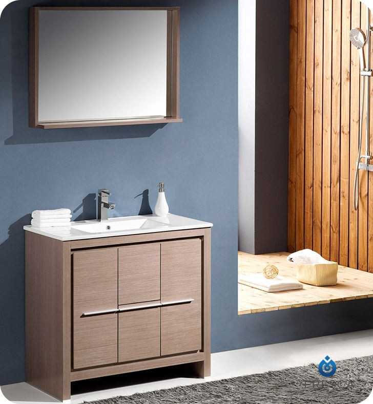 36 Modern Bathroom Vanity
 Convenience Boutique Fresca Allier 36" Gray Oak Modern