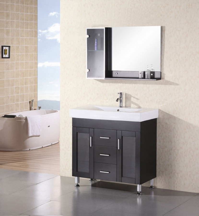 36 Modern Bathroom Vanity
 36 Inch Modern Single Sink Bathroom Vanity with White