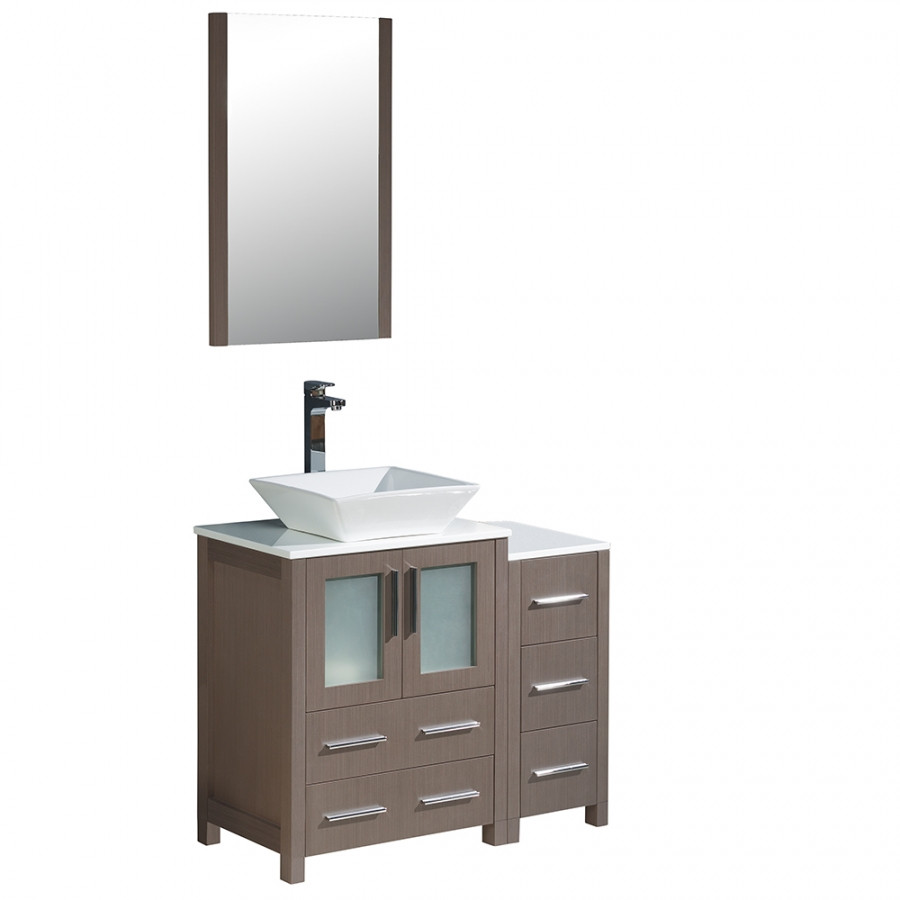 36 Modern Bathroom Vanity
 Torino 36 Inch Gray Oak Modern Bathroom Vanity