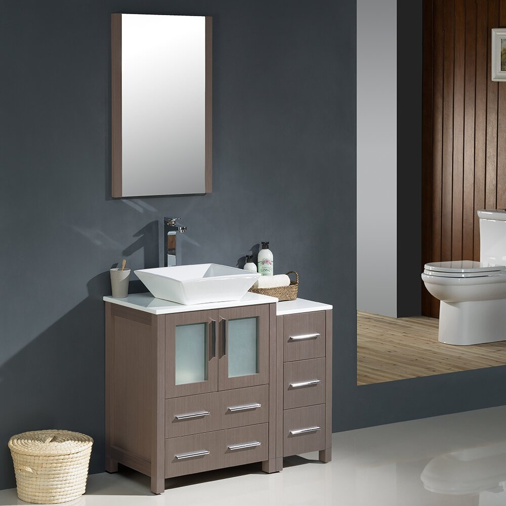 36 Modern Bathroom Vanity
 Fresca Torino 36" Single Modern Bathroom Vanity Set with