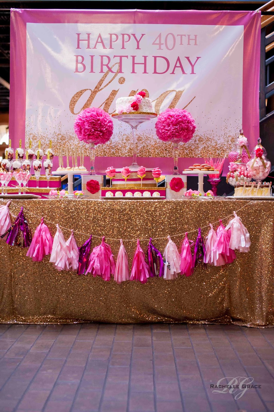 40th Birthday Decorations For Her
 Create Cook Capture Diva Pink & Gold 40th Birthday Party