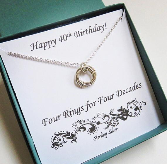 40th Birthday Gift
 40th Birthday Gift for Women Sterling Silver Birthday