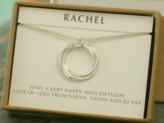 40th Birthday Gift Ideas For Sister
 40th Birthday Gift Silver 40th Birthday Necklace