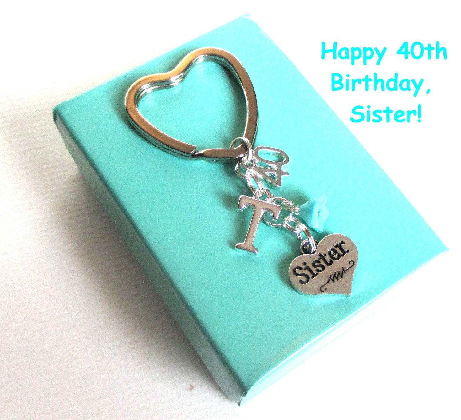 40Th Birthday Gift Ideas For Sister
 Sister 40th birthday t 40th keychain by DoodlepopDesigns