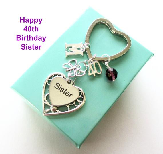 40Th Birthday Gift Ideas For Sister
 40th birthday t for Sister Personalised Sister keyring