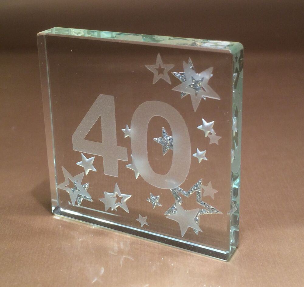 40th Birthday Gift
 Happy 40th Birthday Gifts Ideas Spaceform Glass Keepsake