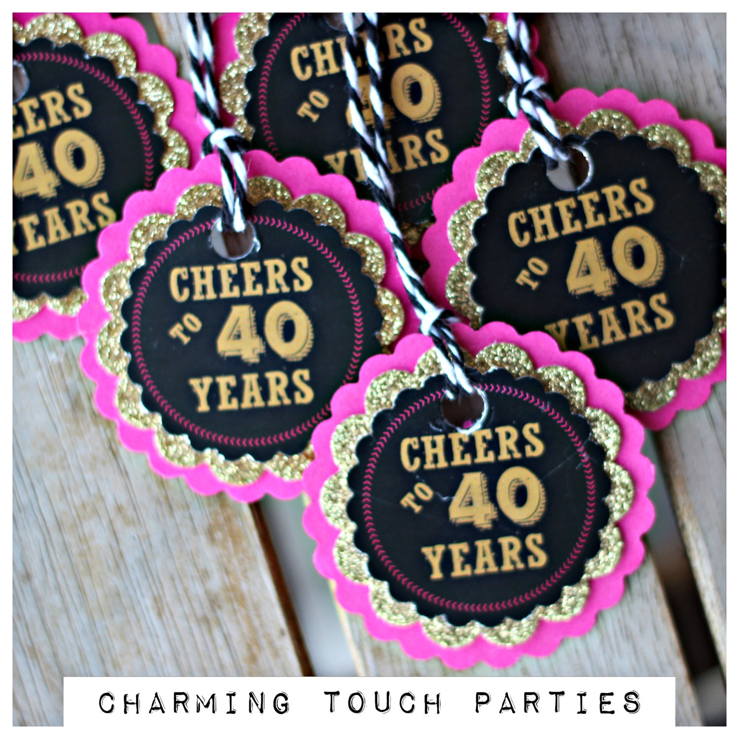 40th Birthday Party Favors
 CHEERS TO 40 YEARS La s Favor Tags 40th Favor 40th Party