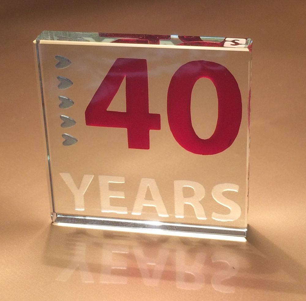 40Th Wedding Anniversary Gift Ideas
 40th Ruby Wedding Anniversary Gifts Spaceform Glass Token