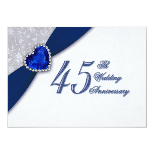 45Th Anniversary Gift Ideas
 Damask 45th Wedding Anniversary Invitation