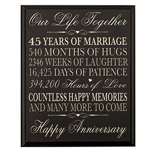 45Th Anniversary Gift Ideas
 45th Wedding Anniversary Wall Plaque Gifts for Couple 45th