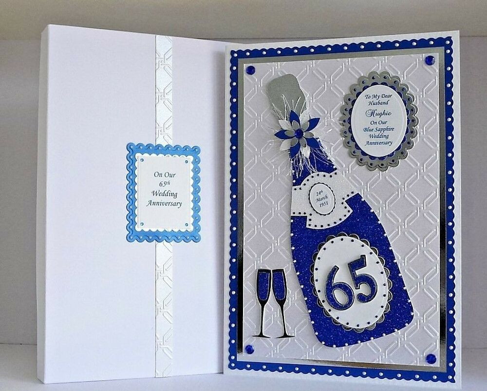 45Th Wedding Anniversary Gift Ideas For Husband
 Sapphire 45th 65th Wedding Anniversary Card Wife Mum & Dad