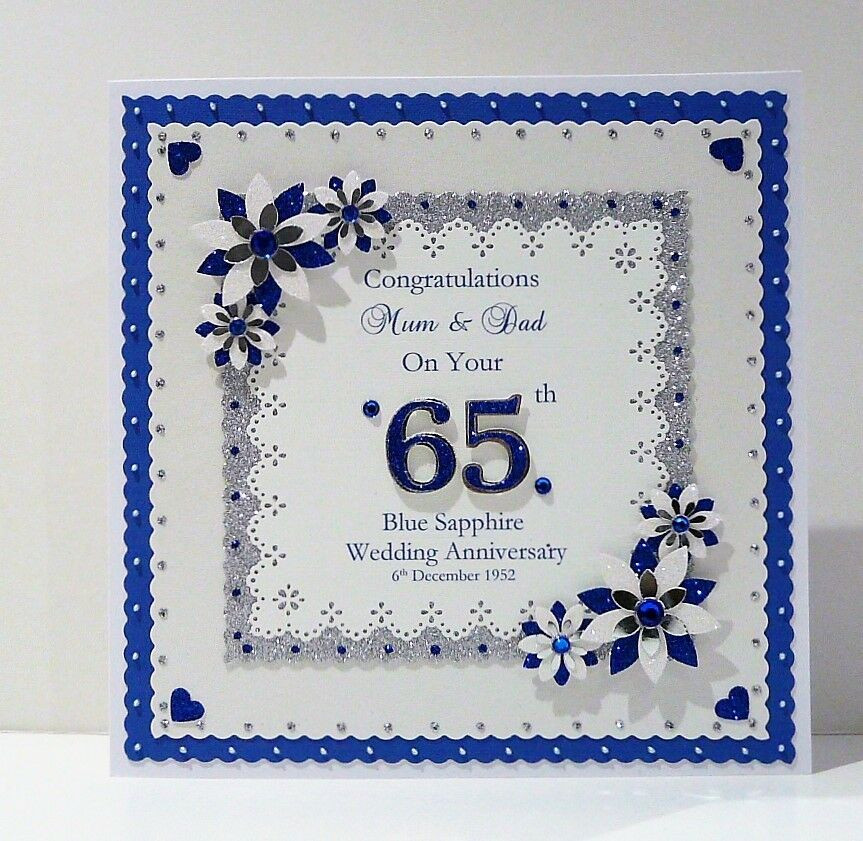 45Th Wedding Anniversary Gift Ideas For Husband
 45th 65th Sapphire Wedding Anniversary Card Wife Husband