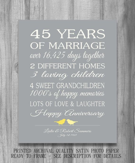 45Th Wedding Anniversary Gift Ideas For Husband
 45th Wedding Anniversary Quotes QuotesGram