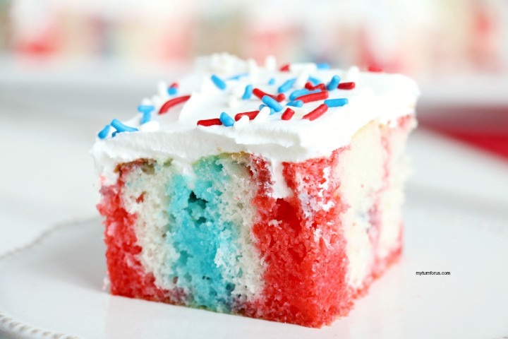 4Th Of July Poke Cake
 How to Make an Easy Red White and Blue Poke Cake My Turn