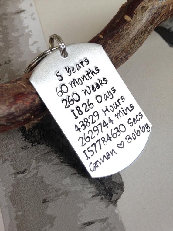 5 Year Anniversary Gift Ideas Men
 5 Year Anniversary Gift 5 Year Keyring Custom Mens