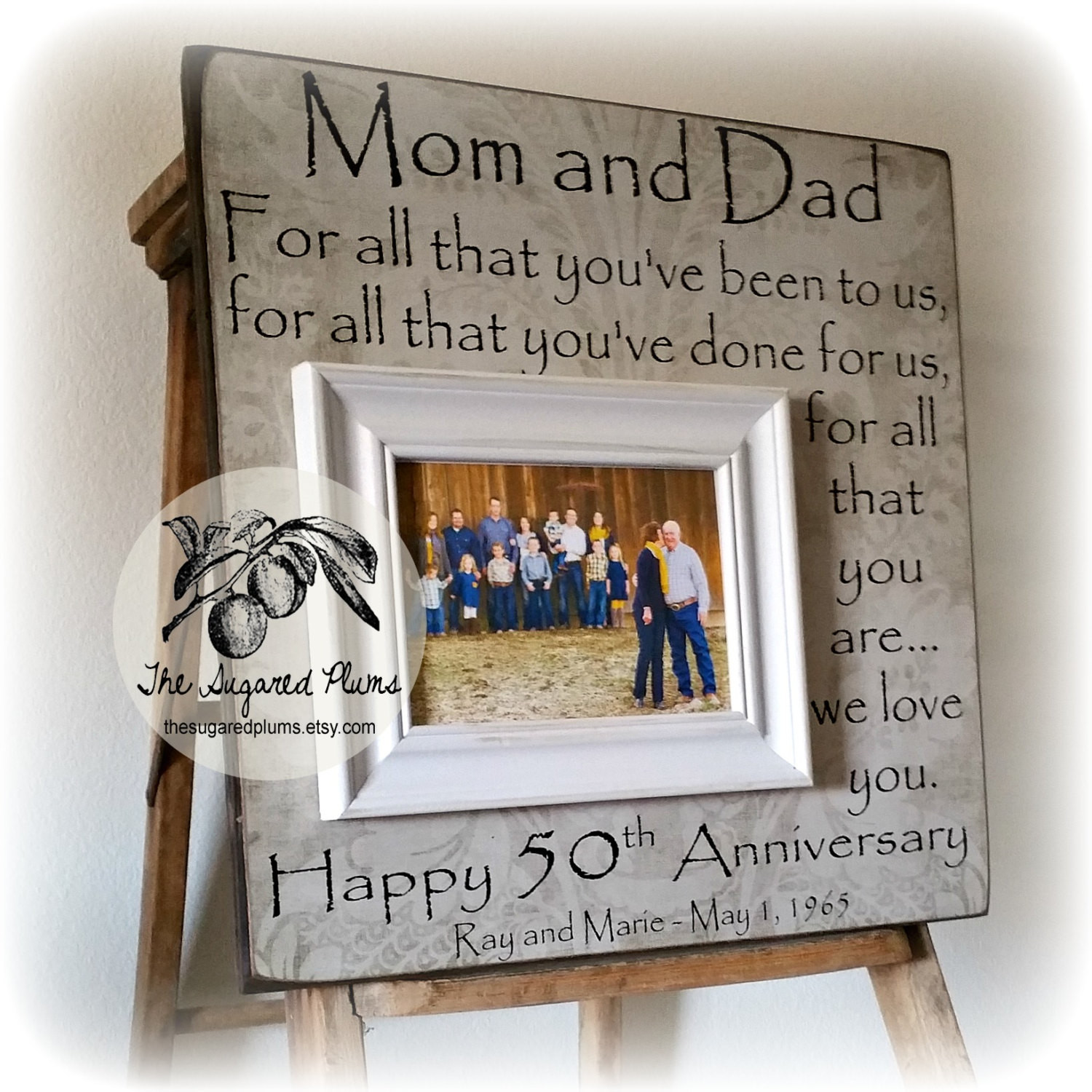 50 Year Wedding Anniversary Gift Ideas
 50th Anniversary Gifts Parents Anniversary Gift by