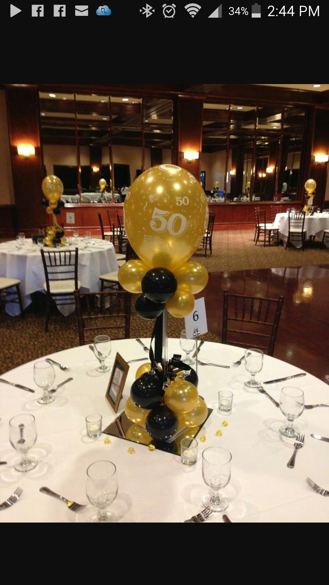 50th Birthday Decoration Ideas
 Pin by Santasha Jones on Gold black white party table
