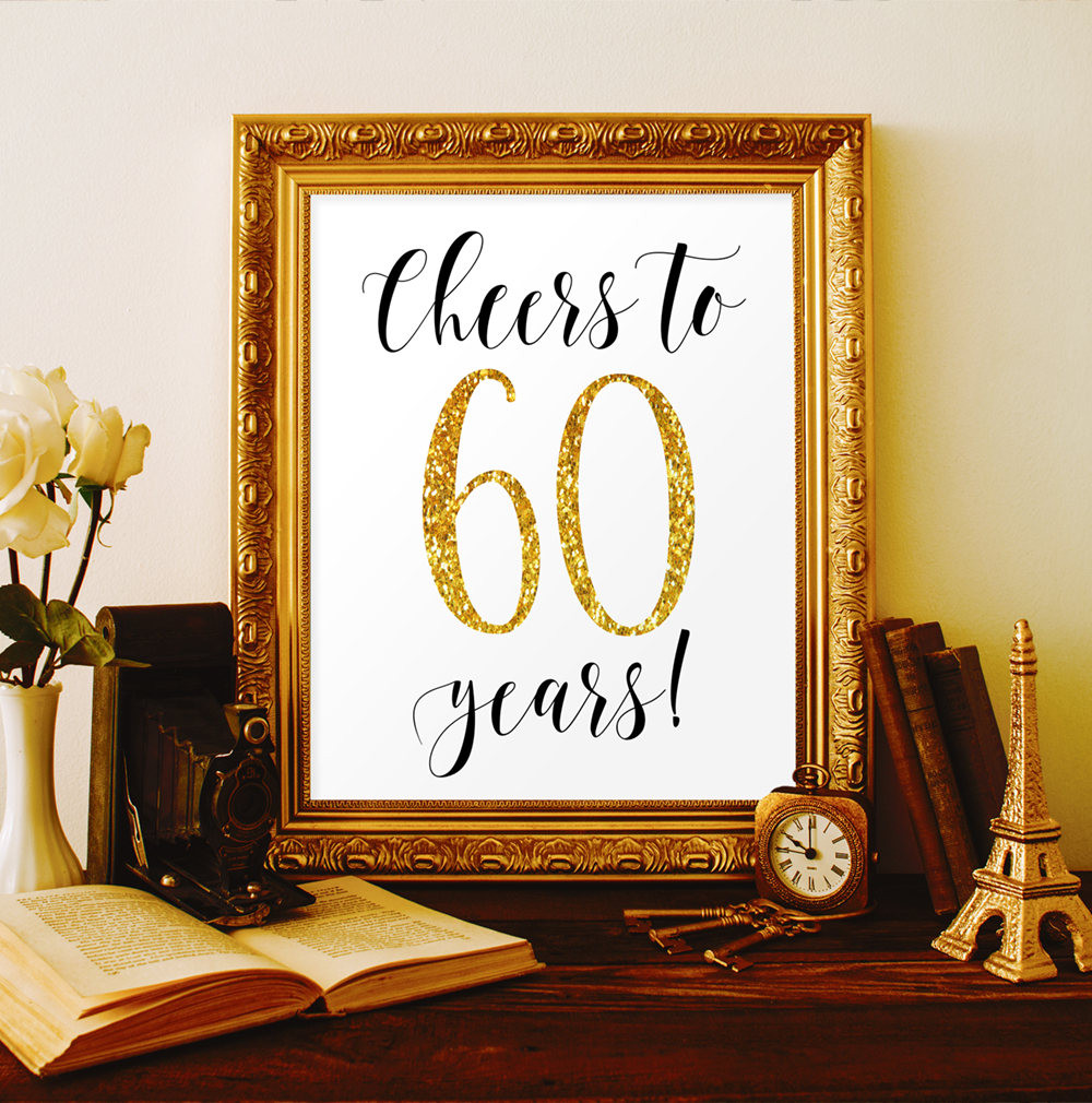 50th Birthday Decoration Ideas
 Cheers to 60 years 60 birthday decorations 60 year anniversary