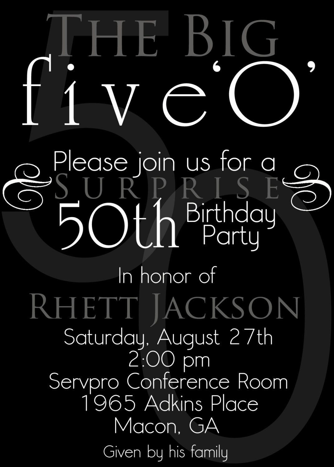 50Th Birthday Party Invitation Ideas
 nice The 50th Birthday Invitation Template Free Templates
