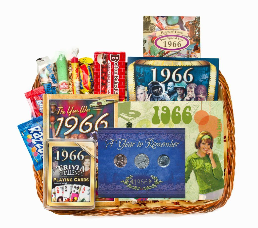 50th Birthday Unique Gifts
 50th Anniversary Gift Basket for 1966 This nostalgic and