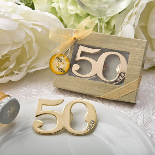 50th Wedding Anniversary Favors
 1 50th 50 Gold Bottle Opener Favor Anniversary Birthday