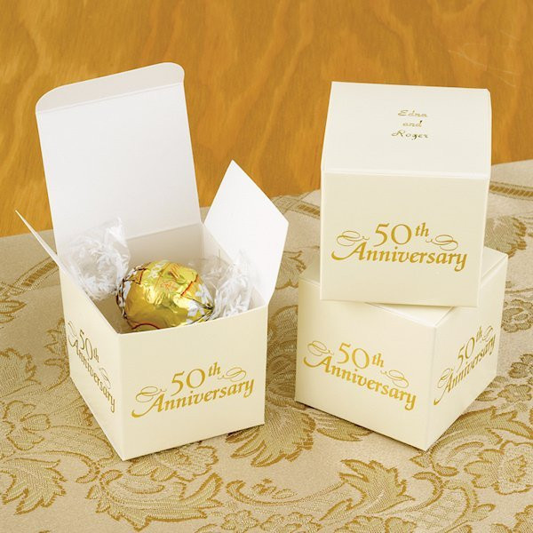 50th Wedding Anniversary Favors
 Personalized 50th Anniversary Favor Boxes Set of 25