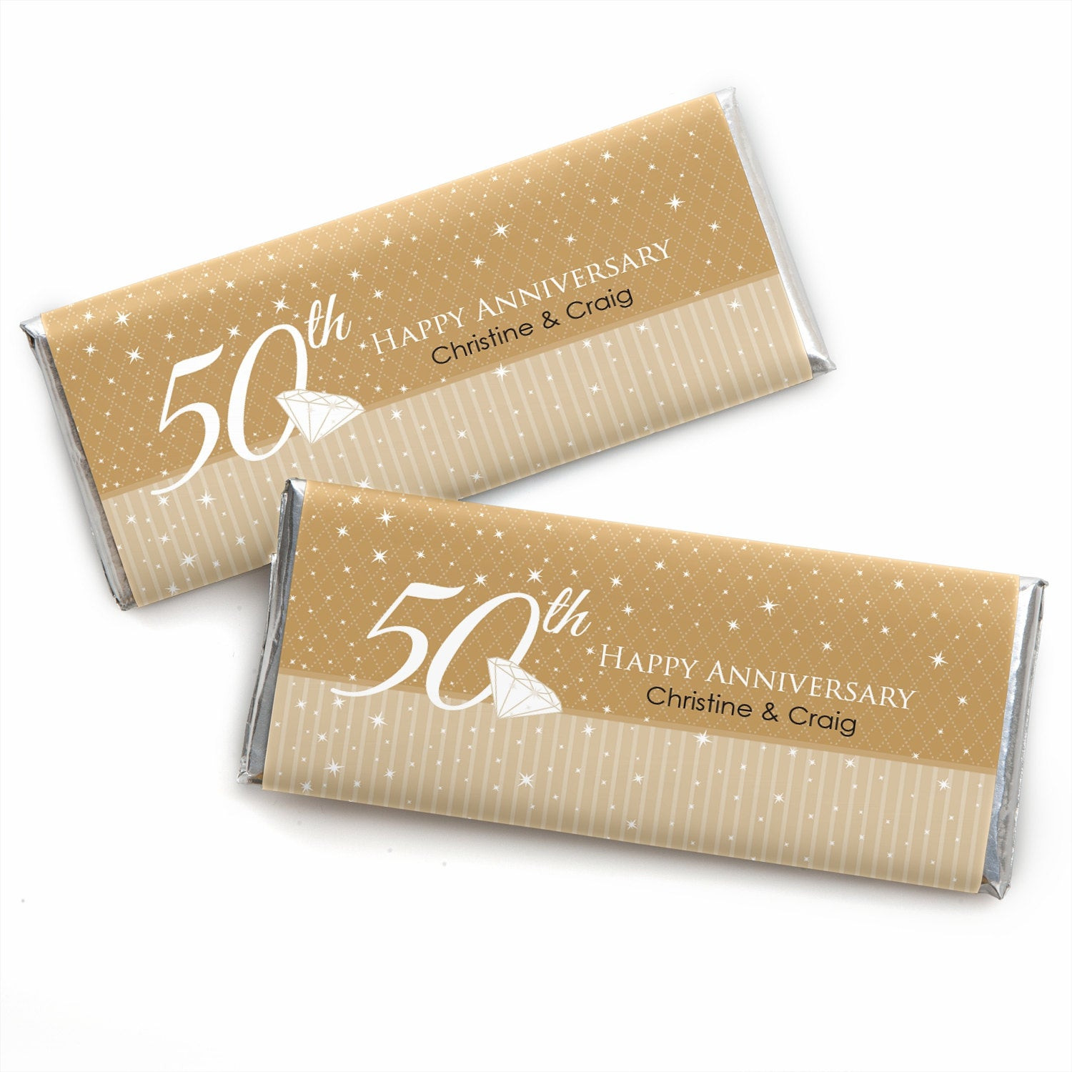 50th Wedding Anniversary Favors
 50th Anniversary Custom Candy Bar Wrappers Personalized