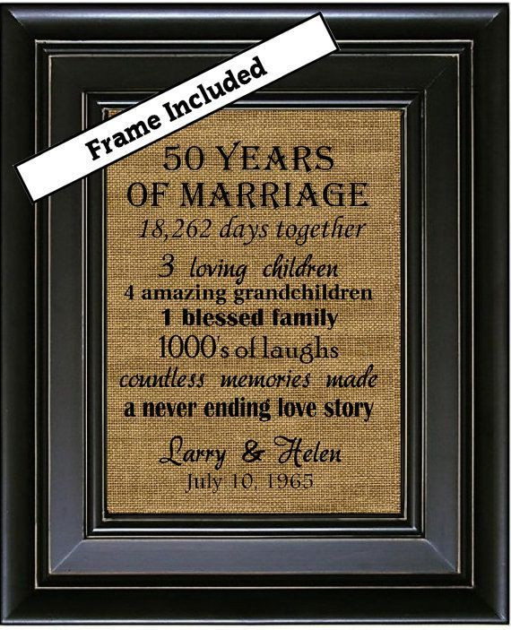 50Th Wedding Anniversary Gift Ideas For Aunt And Uncle
 FRAMED 50th Wedding Anniversary 50th Anniversary Gifts