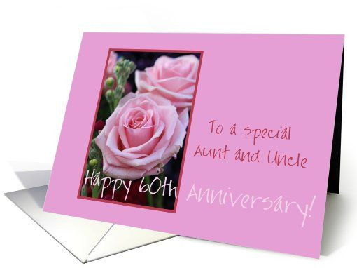 50Th Wedding Anniversary Gift Ideas For Aunt And Uncle
 60th Anniversary Aunt and Uncle card