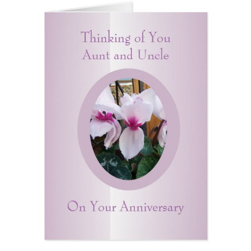 50Th Wedding Anniversary Gift Ideas For Aunt And Uncle
 Cyclamen Aunt And Uncle Wedding Anniversary Greeting Card