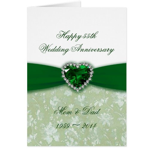 55Th Wedding Anniversary Gift Ideas
 Damask 55th Wedding Anniversary Card