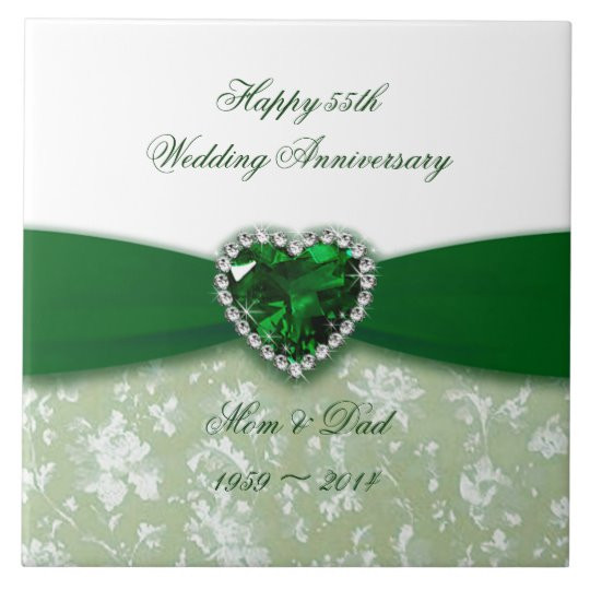 55Th Wedding Anniversary Gift Ideas
 Damask 55th Wedding Anniversary Tile