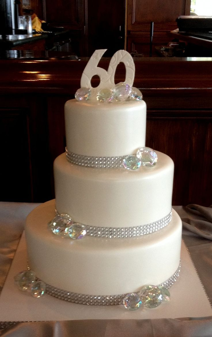 60th Birthday Cake Decorations
 60th Wedding anniversary cake with a little bling