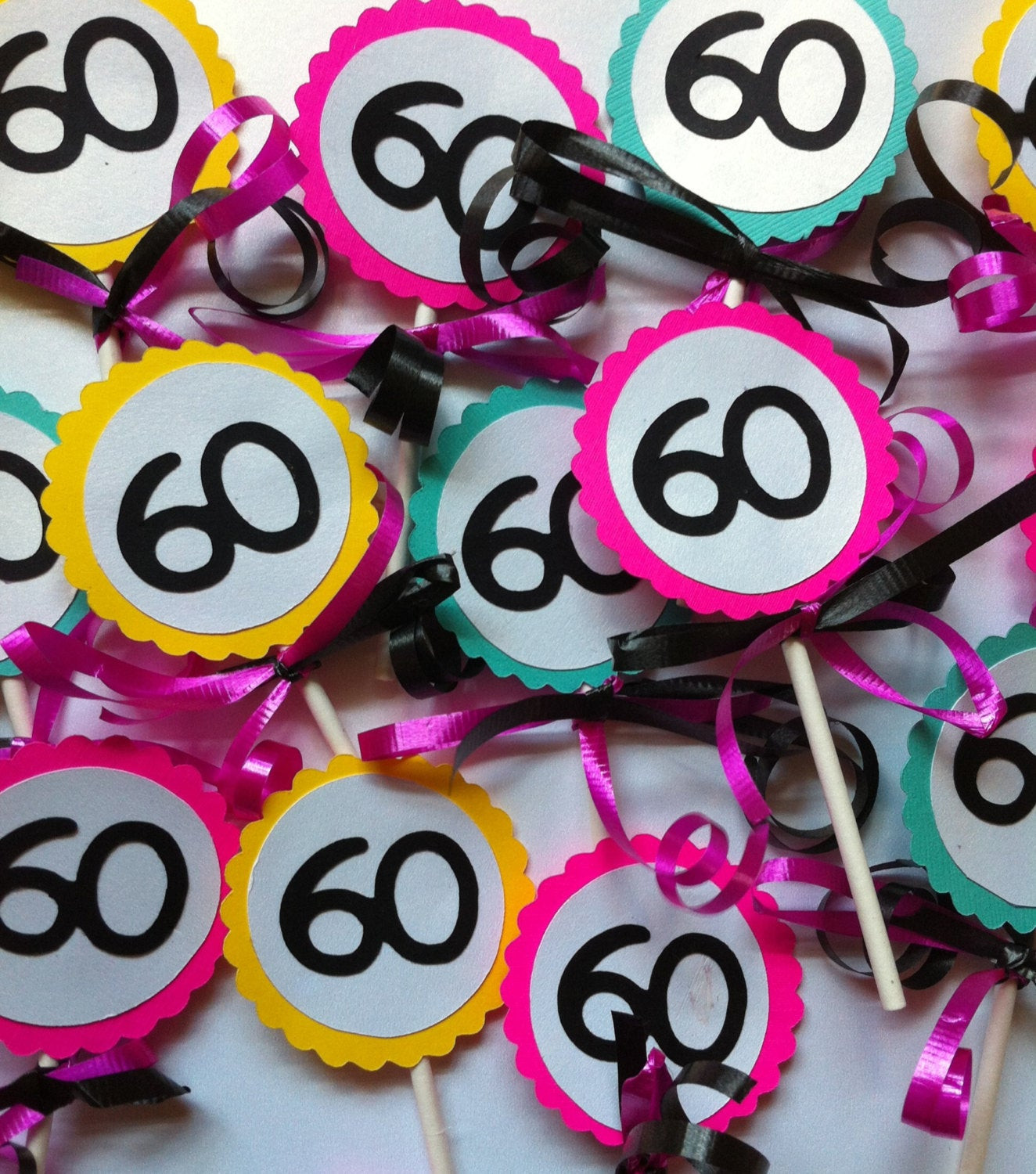 60th Birthday Decorations
 60th Birthday Decorations Cupcake Toppers