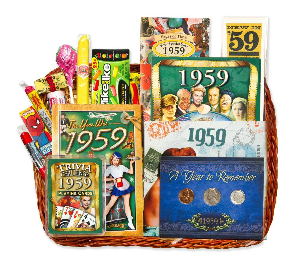 60Th Birthday Gift Basket Ideas
 60th Anniversary or Birthday Gift Basket for 1959