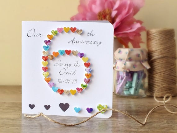 6Th Anniversary Gift Ideas
 6th Wedding Anniversary Card Personalised Custom 6th