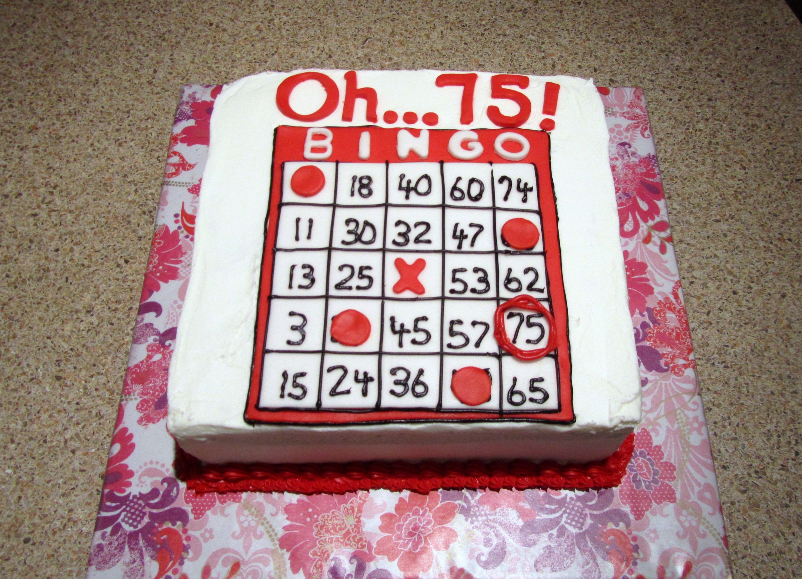 75Th Birthday Gift Ideas For Grandma
 "O 75 " 75th Bingo themed birthday cake Cakes