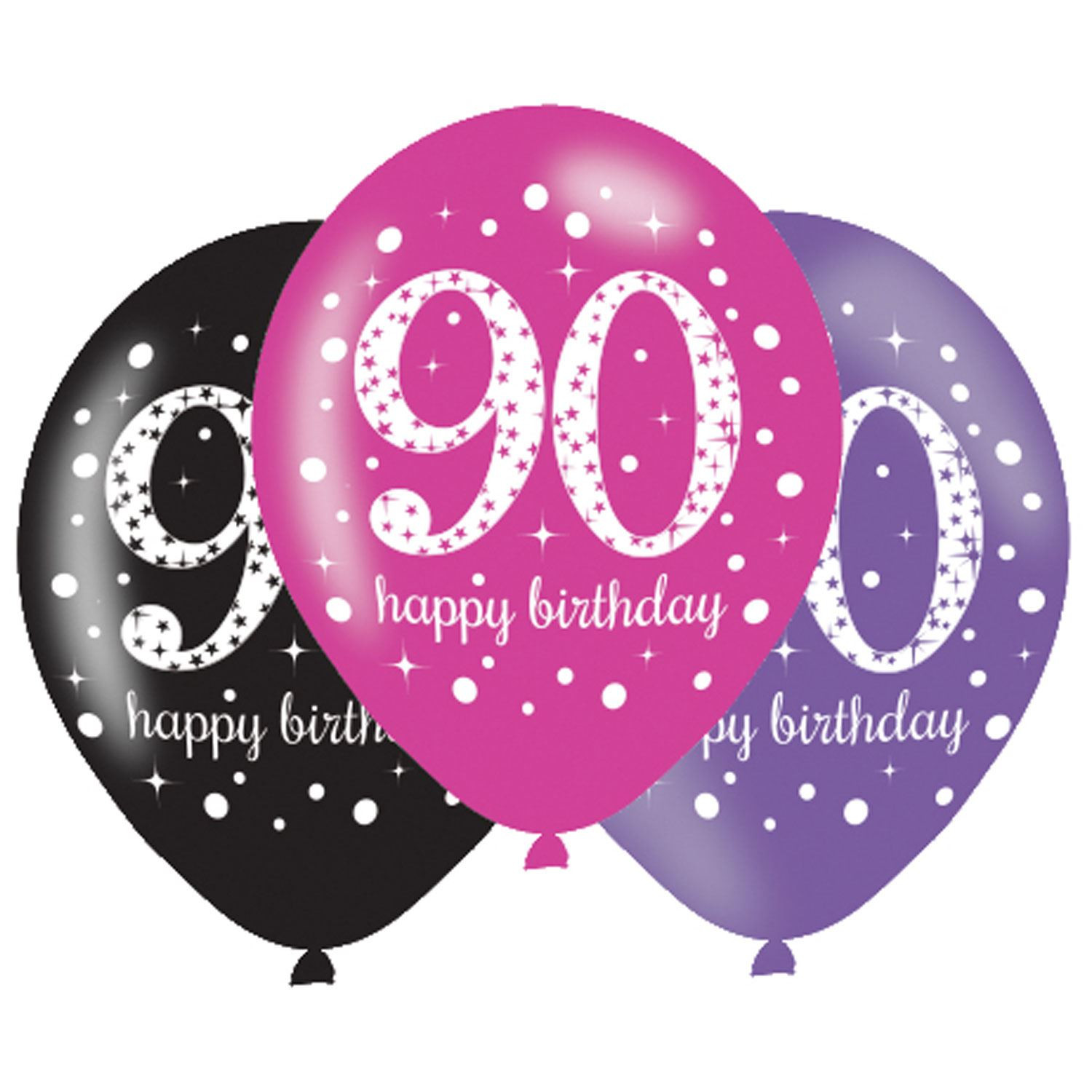 90th Birthday Decorations
 Pink Sparkling Celebration 90th Birthday Party Tableware