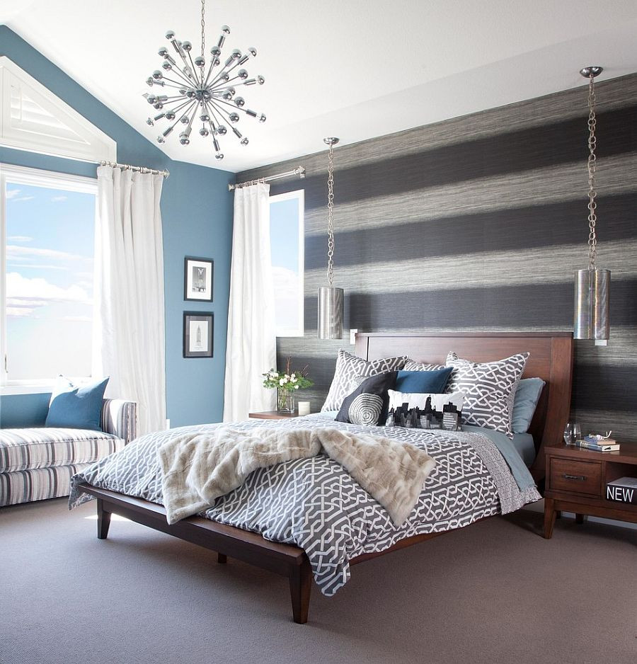 Accent Walls Ideas Bedroom
 20 Trendy Bedrooms with Striped Accent Walls