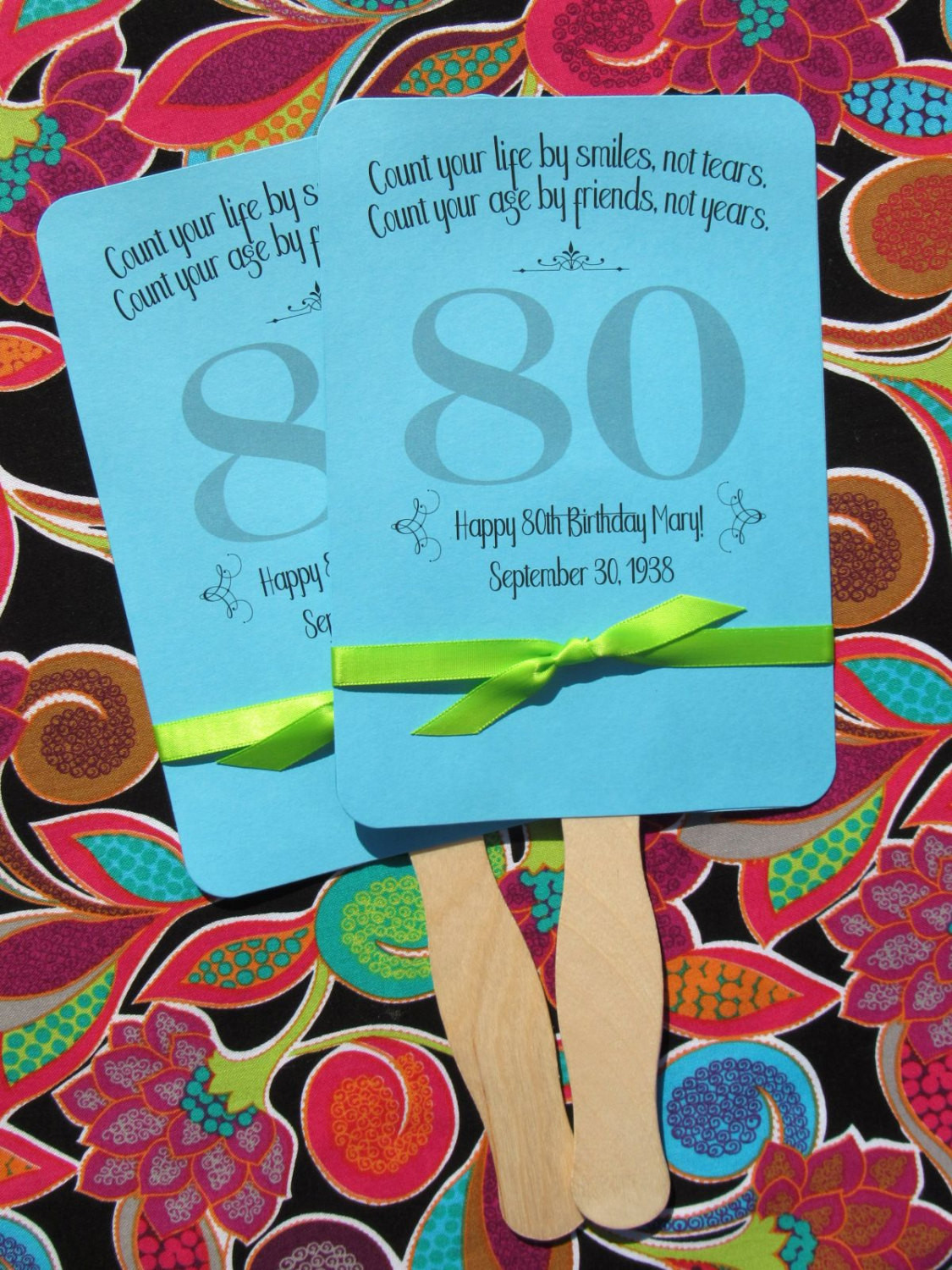 Adult Birthday Party Favors
 Adult Birthday Favor 80th Birthday Personalized Fans