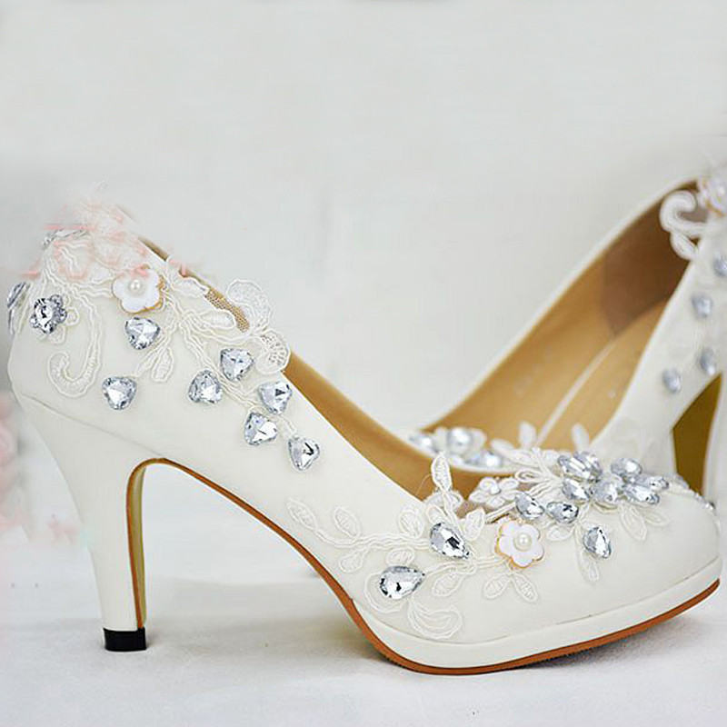 Affordable Wedding Shoes
 Cheap Crystal lady s formal shoes High Heels Bridal