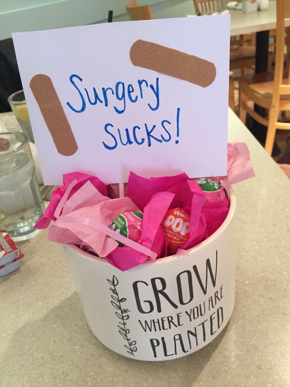 After Surgery Gift Basket Ideas
 DIY t for friend family having surgery Fill vase with