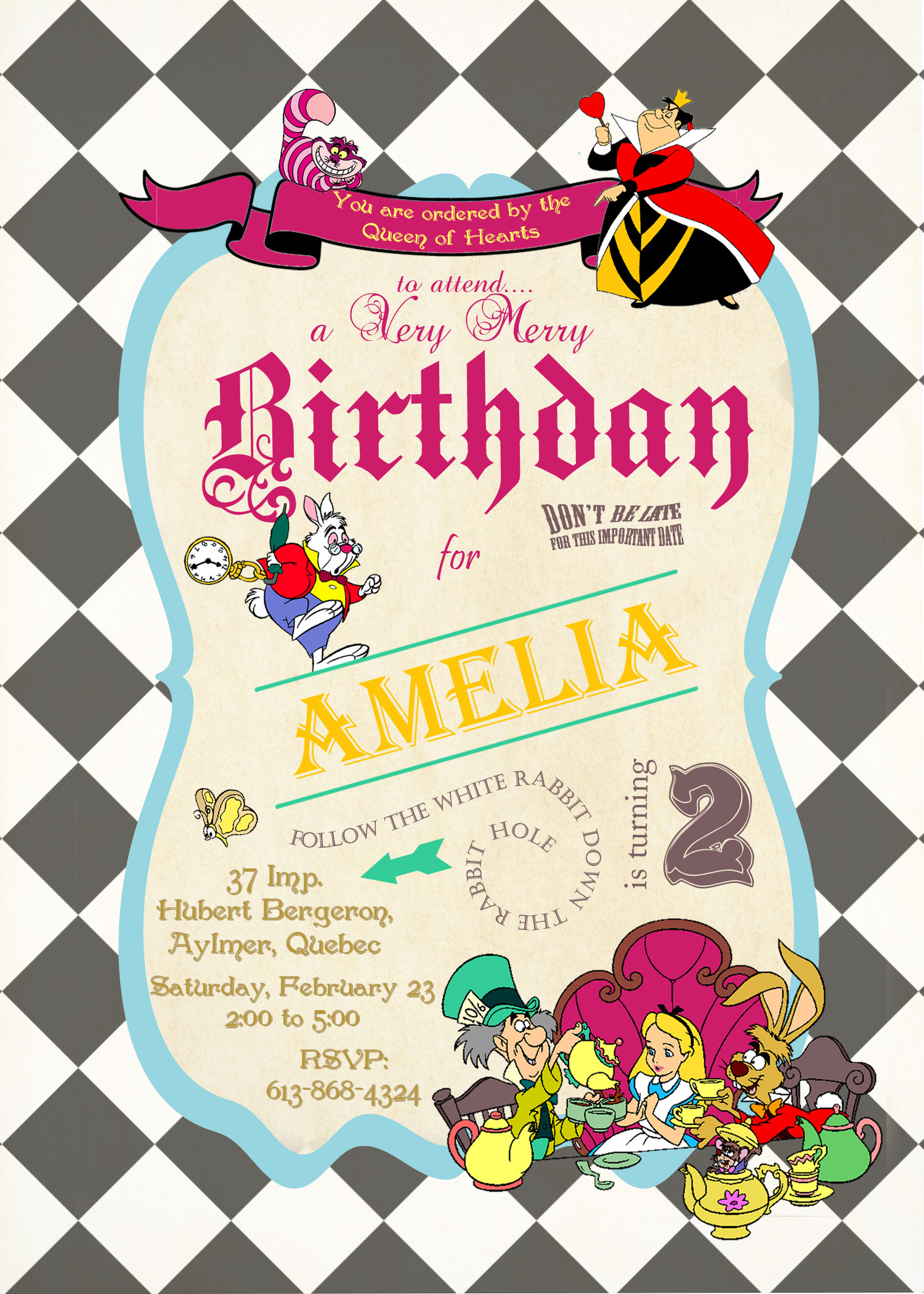 Alice In Wonderland Birthday Party Invitations
 Alice In Wonderland Birthday Invitations FREE Invitation