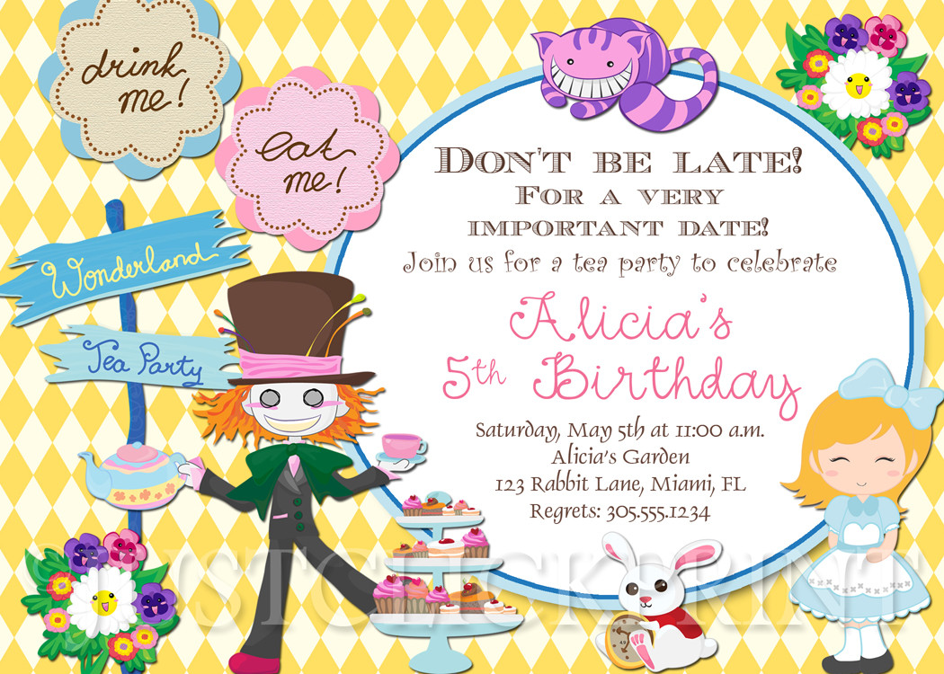 Alice In Wonderland Birthday Party Invitations
 Alice In Wonderland Birthday Invitations FREE Invitation