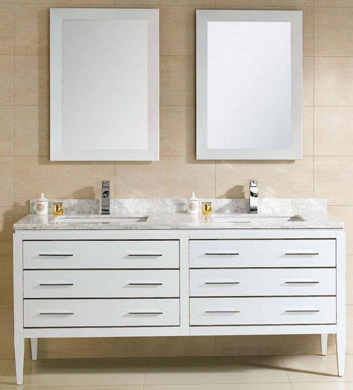 All Wood Bathroom Vanities
 At Adoos 60 inch Modern Double Sink Bathroom Vanity White