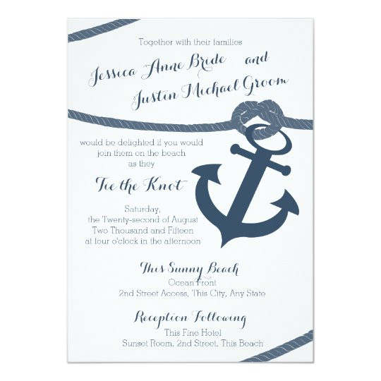 Anchor Wedding Invitations
 Nautical Rope and Anchor Wedding Invitation