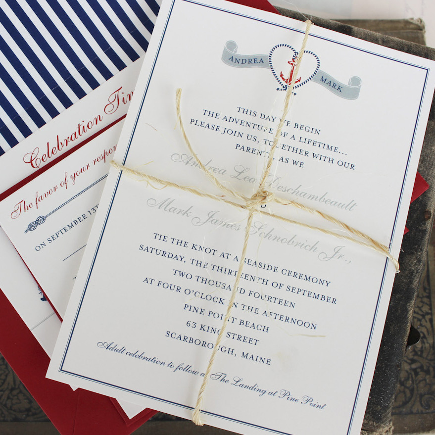 Anchor Wedding Invitations
 Anchor Nautical Wedding Invitation Maine