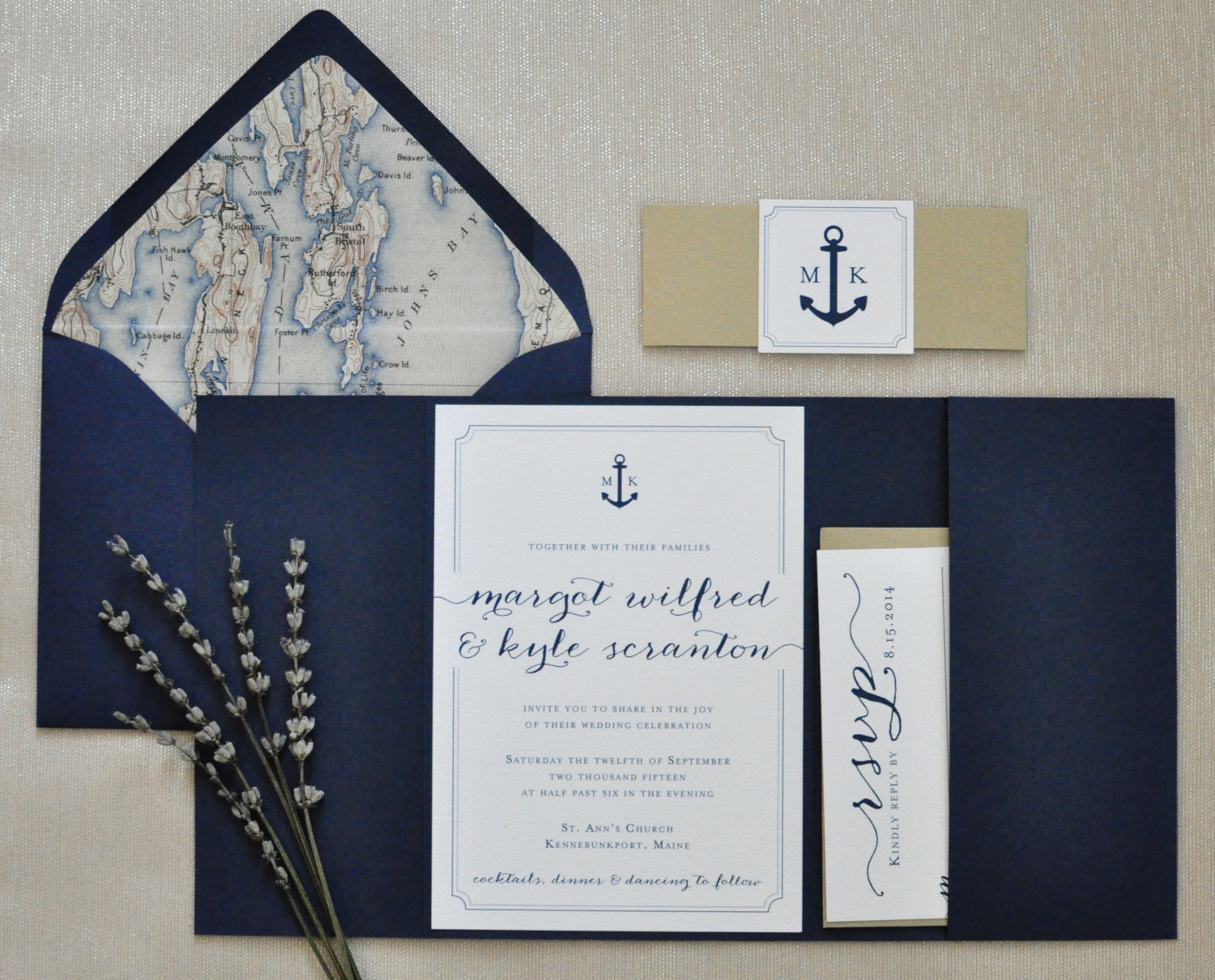 Anchor Wedding Invitations
 Nautical Wedding Invitation Pocketfold by CoppiaCreativa